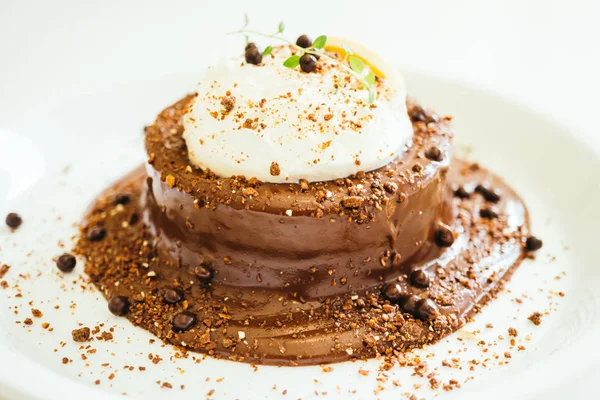 Chocolate cake and pudding — Stock Photo, Image