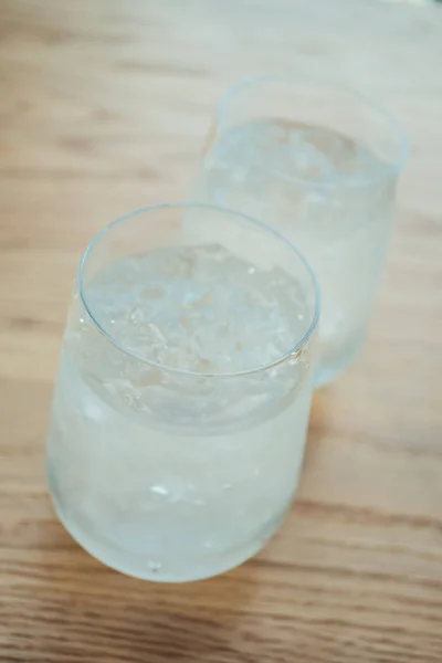 Iced drinking water glass — Stock Photo, Image
