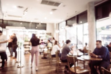 Soyut bulanıklık ve ufuk kahvehane iç