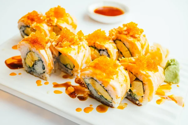 Rotolo di sushi di salmone — Foto Stock