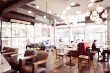 Soyut bulanıklık ve ufuk kahvehane iç