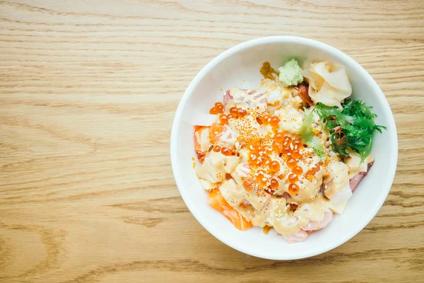 Ciotola di riso Sashimi — Foto Stock