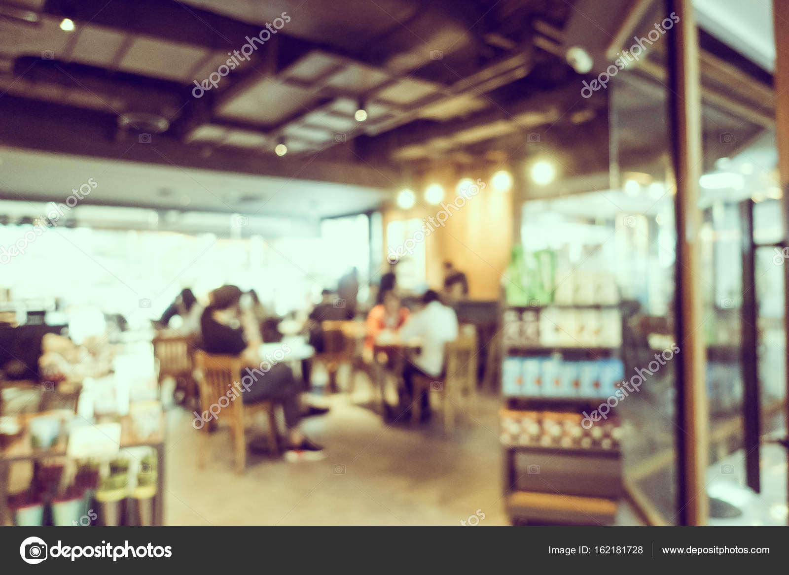 Abstracte onscherpte en intreepupil koffiehuis café interieur ... Abstracte onscherpte en intreepupil koffiehuis café interieur ...