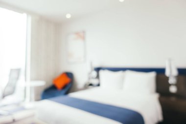 Soyut bulanıklık ve ufuk lüks otel yatak odası iç