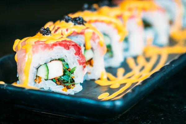 Raw fresh sushi roll — Stock Photo, Image