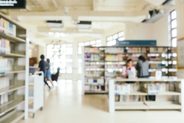 Soyut bulanıklık ve Kütüphane içinde ufuk bookshelf