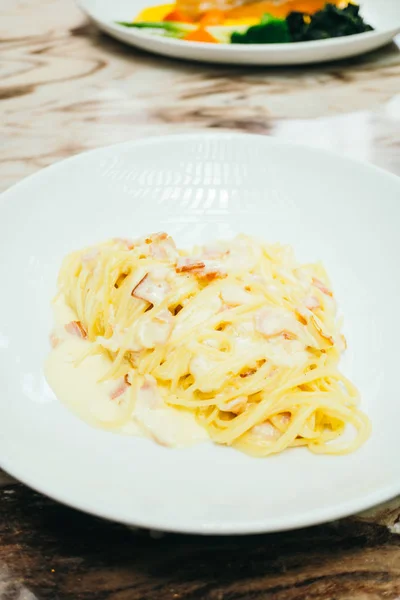 Spaghetti o Pasta carbonara — Foto Stock