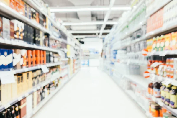 Desfoque abstrato e supermercado desfocado — Fotografia de Stock