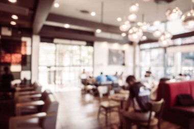 Soyut bulanıklık ve ufuk kahvehane iç