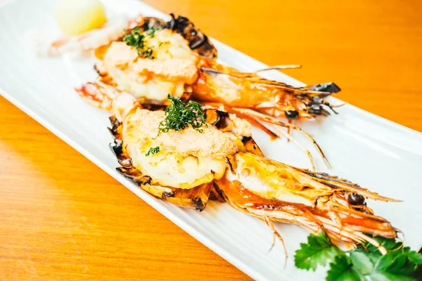 Grilled prawn or shrimp with sauce — Stock Photo, Image