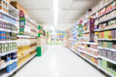 Soyut bulanıklık ve bokeh süpermarket ve indirim mağazası iç