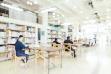 Soyut bulanıklık ve Kütüphane içinde ufuk bookshelf