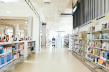 Soyut bulanıklık ve Kütüphane içinde ufuk bookshelf