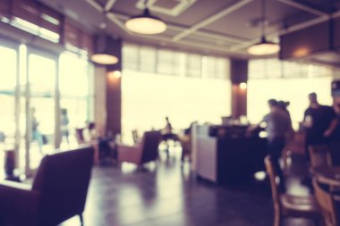 Soyut bulanıklık ve ufuk kahve dükkanı