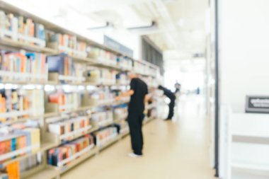 Soyut bulanıklık ve Kütüphane içinde ufuk bookshelf