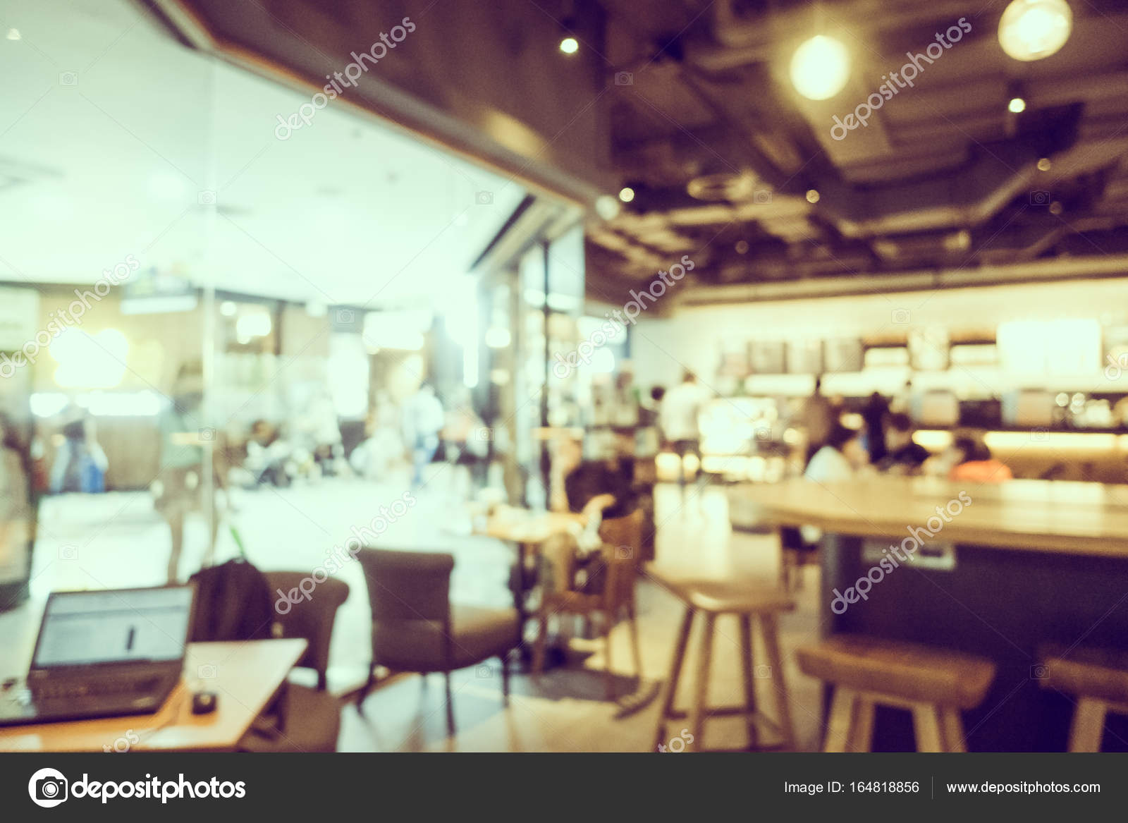 Abstracte onscherpte en intreepupil koffiehuis café interieur ... Abstracte onscherpte en intreepupil koffiehuis café interieur ...