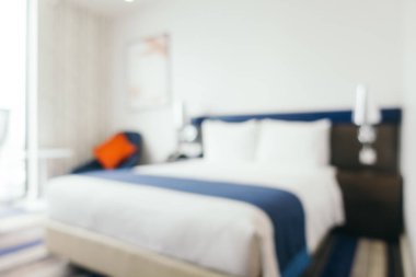 Soyut bulanıklık ve ufuk lüks otel yatak odası iç