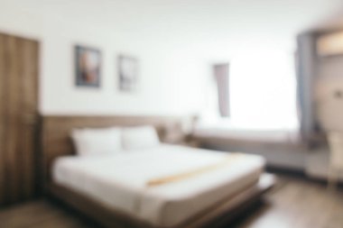 Bokeh ve ufuk yatak odası iç soyut bulanıklık