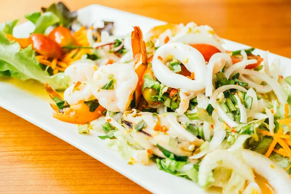 Mixed spicy seafood salad with thai style — Stock Photo, Image
