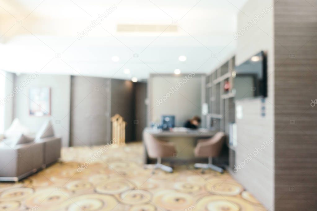 Abstract blur and defocused hotel and lobby lounge