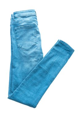 Güzel rahat kot pantolon ve beyaz arka plan üzerinde izole giyim