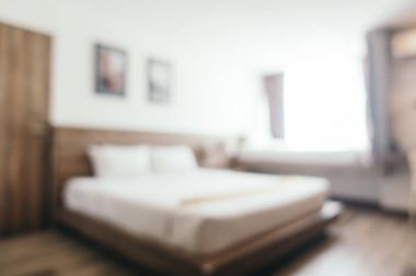 Bokeh ve ufuk yatak odası iç soyut bulanıklık