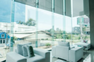 Bokeh ve ufuk lobi otel ile soyut bulanıklık