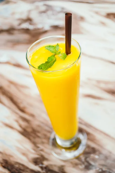 Iced Mango smoothie glass — Stock Photo, Image
