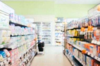 Soyut bulanıklık ve ufuk kolaylık ve süpermarket mağaza