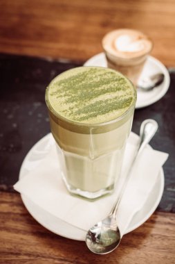 Sıcak matcha yeşil çay kahve Kupası