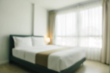 Soyut bulanıklık ve ufuk yatak odası iç ve dekorasyon