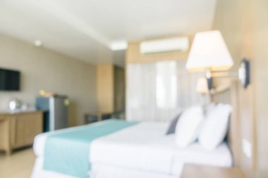 Soyut bulanıklık ve ufuk yatak odası iç ve dekorasyon