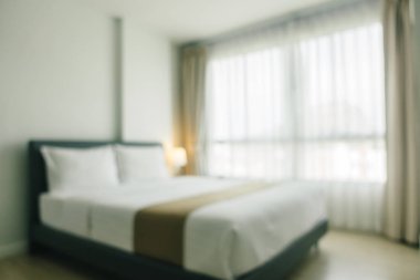 Soyut bulanıklık ve ufuk yatak odası iç ve dekorasyon