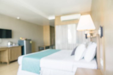 Soyut bulanıklık ve ufuk yatak odası iç ve dekorasyon