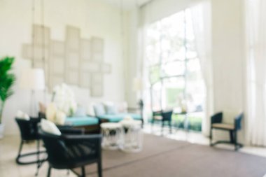 Soyut bulanıklık ve ufuk oturma odası iç ve dekorasyon