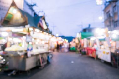Soyut bulanıklık ve gece yerel pazarı defocused