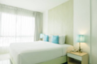 Soyut bulanıklık ve ufuk yatak odası iç ve dekorasyon