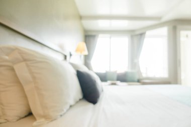 Soyut bulanıklık ve ufuk yatak odası iç ve dekorasyon