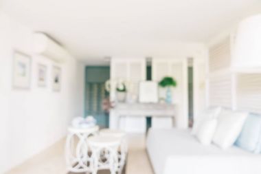 Soyut bulanıklık ve ufuk oturma odası iç ve dekorasyon