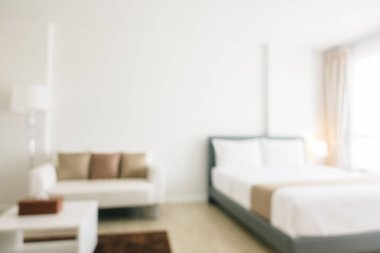 Soyut bulanıklık ve ufuk yatak odası iç ve dekorasyon