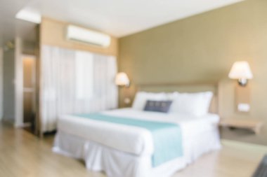 Soyut bulanıklık ve ufuk yatak odası iç ve dekorasyon