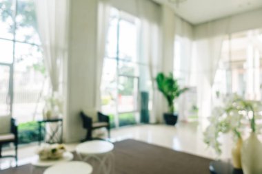 Soyut bulanıklık ve ufuk oturma odası iç ve dekorasyon