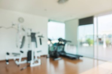 Soyut bulanıklık ve spor salonu iç ufuk spor ekipmanları