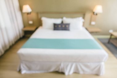 Soyut bulanıklık ve ufuk yatak odası iç ve dekorasyon