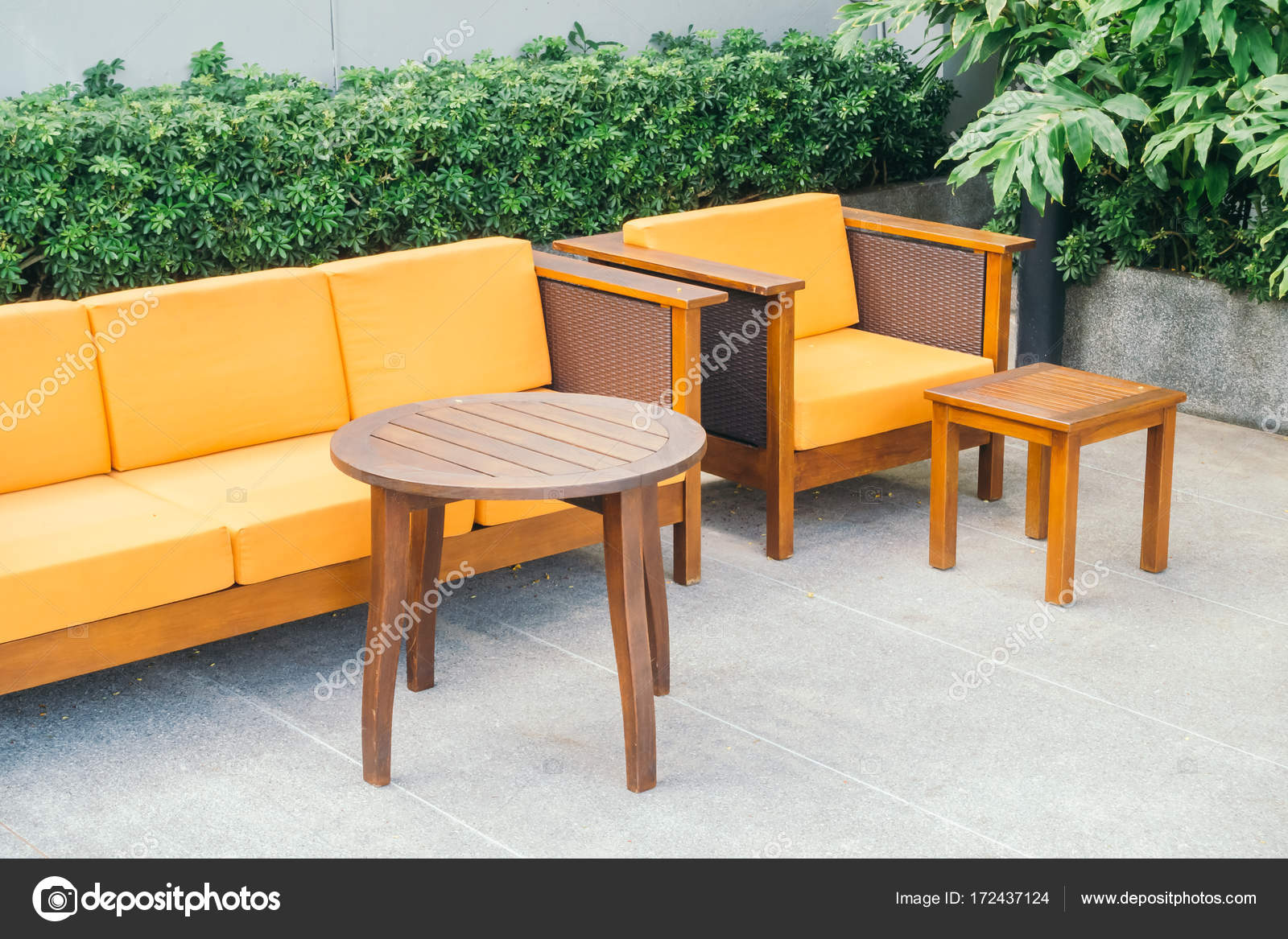 Wooden sofa and chair Stock Photo by ©mrsiraphol 172437124
