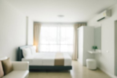 Soyut bulanıklık ve ufuk yatak odası iç ve dekorasyon