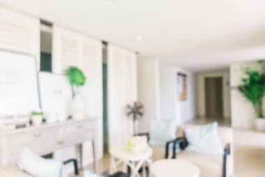 Soyut bulanıklık ve ufuk oturma odası iç ve dekorasyon