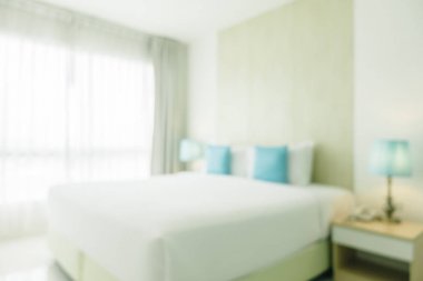 Soyut bulanıklık ve ufuk yatak odası iç ve dekorasyon