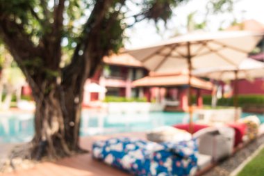Hotel resort arka plan için soyut bulanıklık yüzme havuzunda