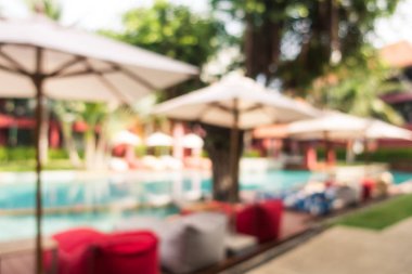 Hotel resort arka plan için soyut bulanıklık yüzme havuzunda